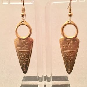 Matte Gold-Tone Drop Earrings